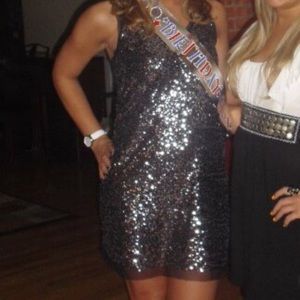 Aqua Sequin Mini Dress